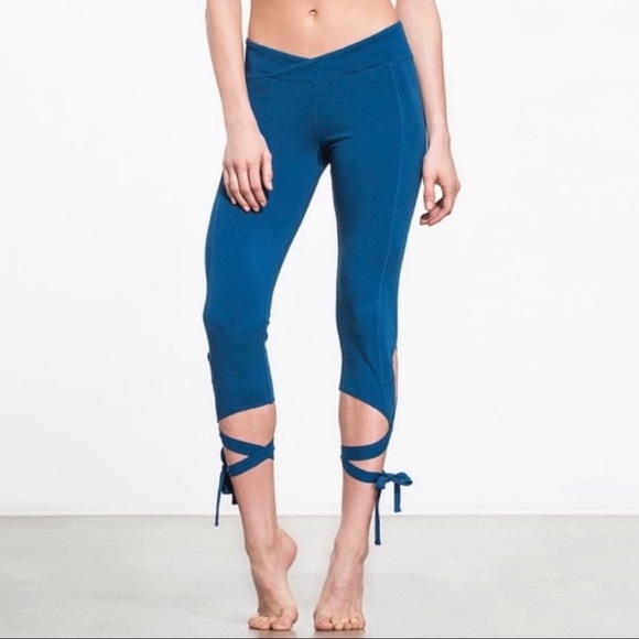 Free People Pants - Free People Movement Ballet Tie Athleisure & Yoga Blue Skinny Leggings